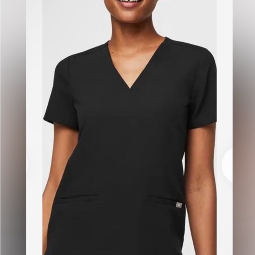 Figs Casma Black Scrub Top XL